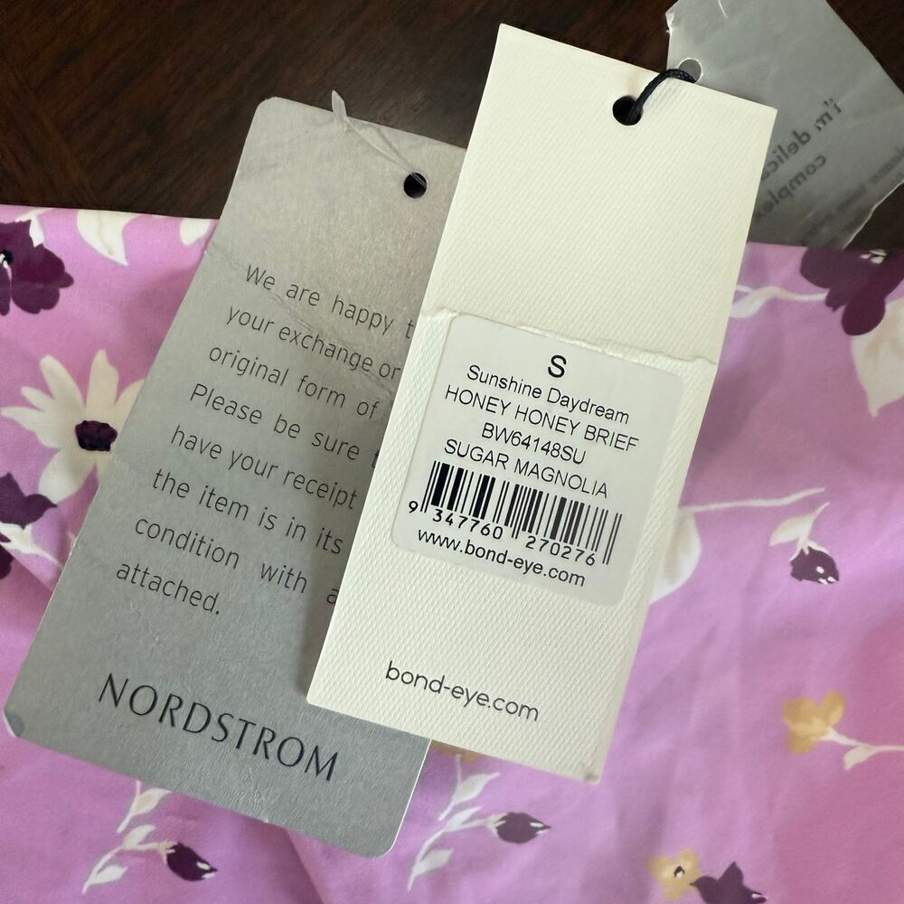 NWT Bond Eye Honey Honey Brief Sugar Magnolia Bikini Bottoms Pink Floral Small - Picture 5 of 5
